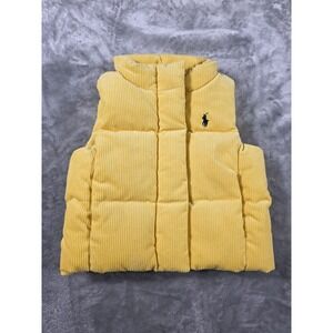 NWOT Ralph Lauren Puffer‎ Down Filled Corduroy Vest Jacket Baby 12M Yellow